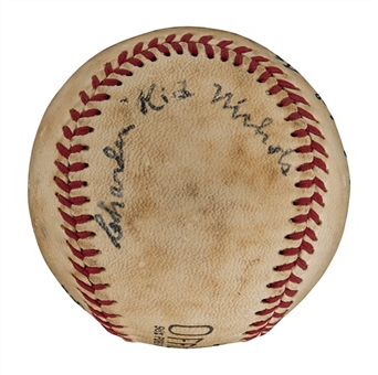 Outstanding , “Kid” Nichols, Connie Mack, George Sisler and Fred Clarke Signed Baseball (JSA LOA)